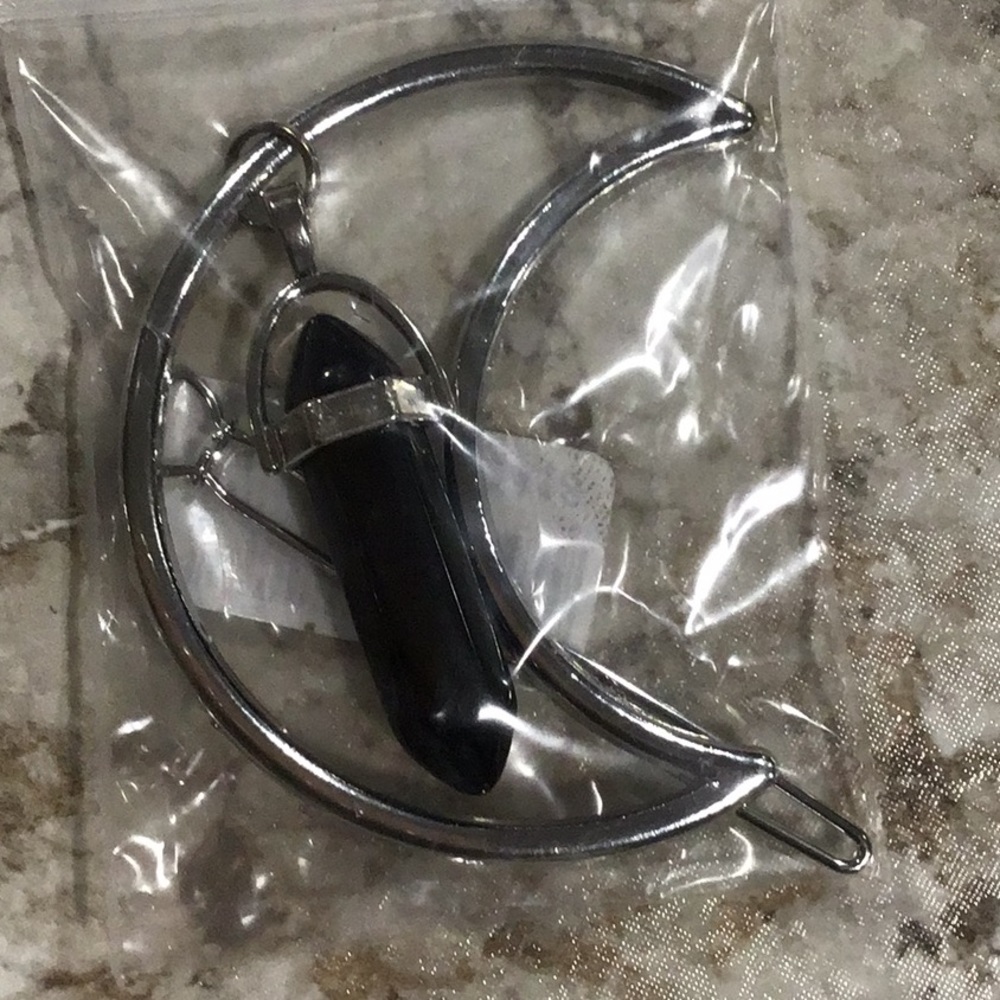 Silver Cresent Moon Hair Accessory.